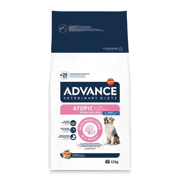 Advance Advance Veterinary Diets Atopic Medium Maxi met forel hondenvoer 12 kg