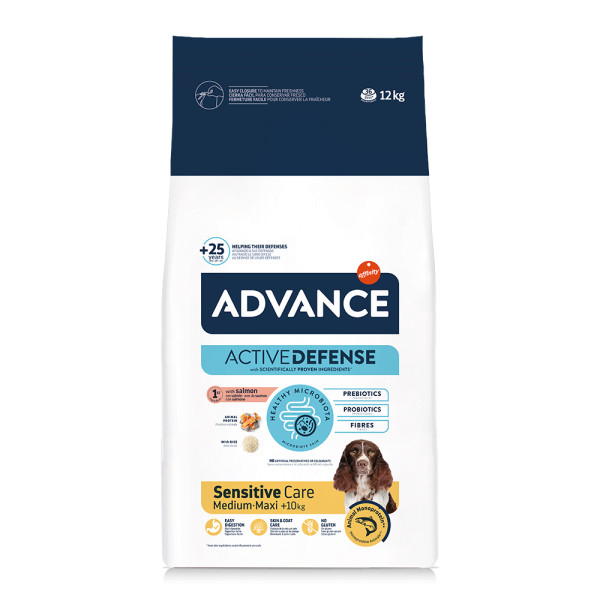 Advance Advance Sensitive Medium Maxi met zalm en rijst hondenvoer 2 x 12 kg