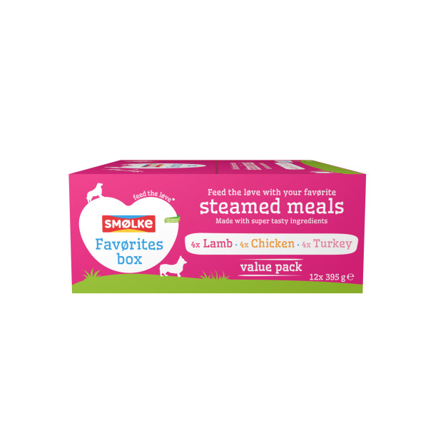 Smolke Smølke Favørites Box combipack vers gestoomd nat hondenvoer 12 x 395 g