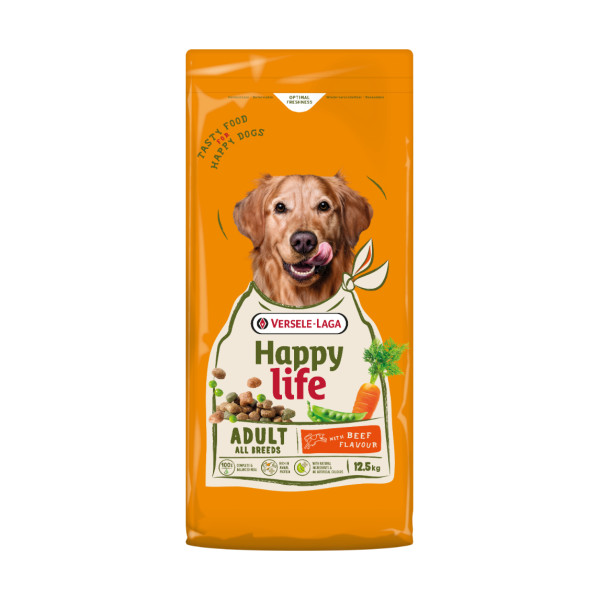Happy Life Happy Life Adult met rundsmaak hondenvoer 2 x 12,5 kg