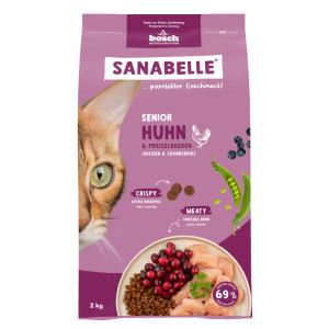 Sanabelle Senior met kip en cranberries kattenvoer 2 x 2 kg