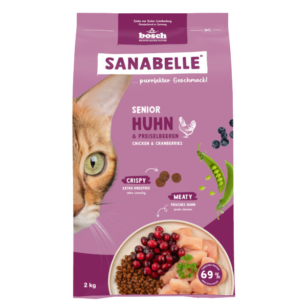 Sanabelle Sanabelle Senior met kip en cranberries kattenvoer 8 kg