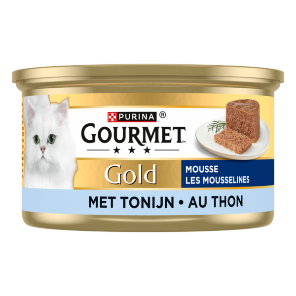 Gourmet Gourmet Gold Mousse met tonijn kattenvoer (blik 85 g) 1 tray (24 x 85 g)