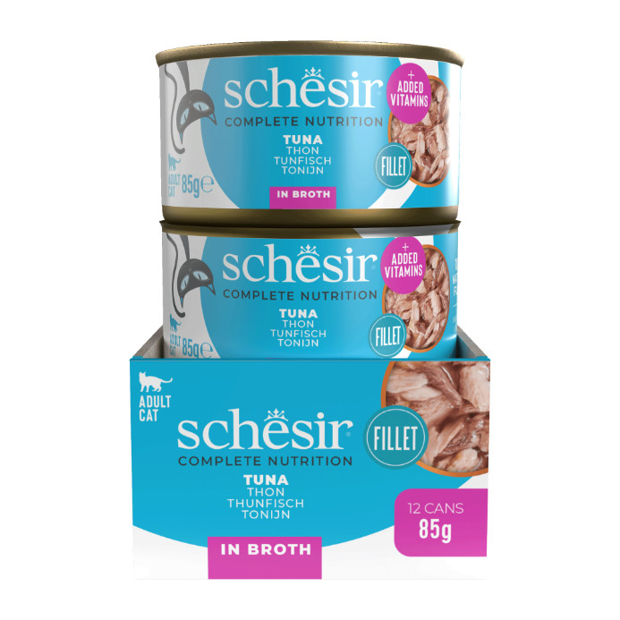 Schesir C&B Natvoer voor Katten met Tonijn & Goudbrasem in Gelei 12x85g Schesir