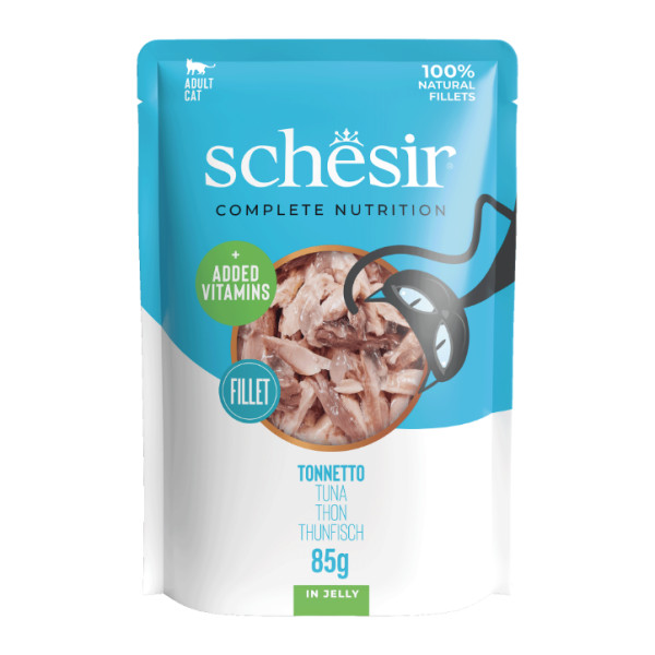 Schesir Schesir tonijn (jelly) natvoer kat (zakjes) 1 doos (12 x 85 g)