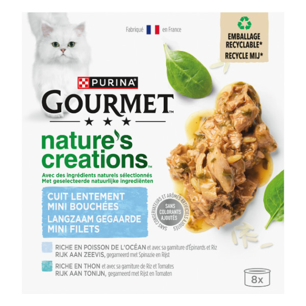 Gourmet Gourmet Nature's Creations Mini Filets met zeevis natvoer kat (8x 85 g) 3 trays (24 x 85 g)