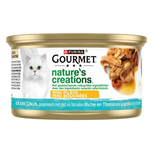 Gourmet Gourmet Nature's Creations met tonijn nat kattenvoer (blik 85 gr) 1 tray (24 x 85 g)