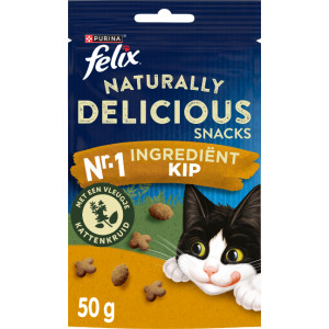 Felix Naturally Delicious met kip en vleugje kattenkruid snacks 180 g
