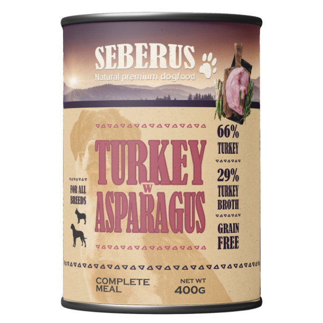 Seberus Turkey w/Asparagus graanvrij natvoer hond