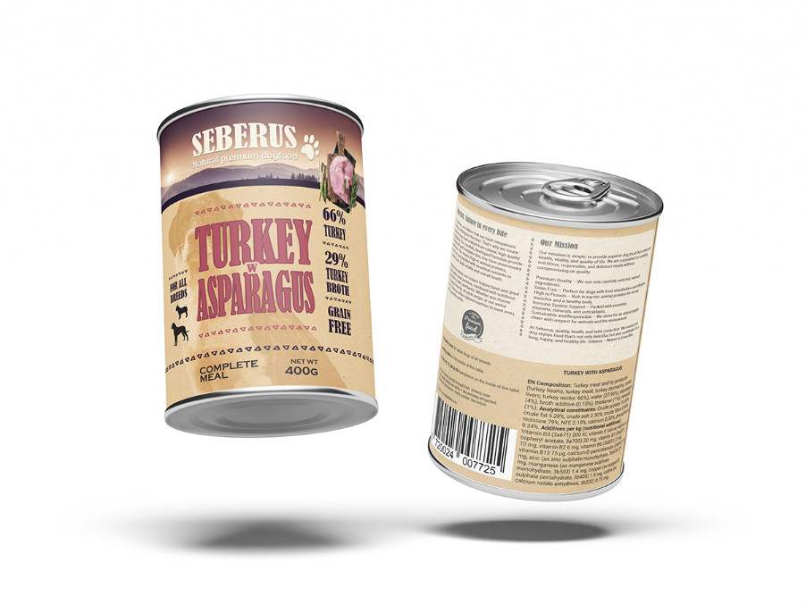 Seberus Turkey w/Asparagus graanvrij natvoer hond