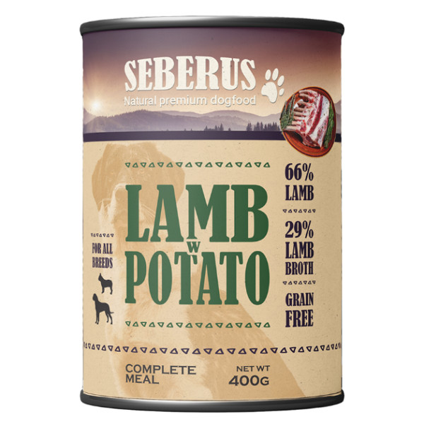 Seberus Seberus Lamb w/Potato graanvrij natvoer hond 12 x 400 g