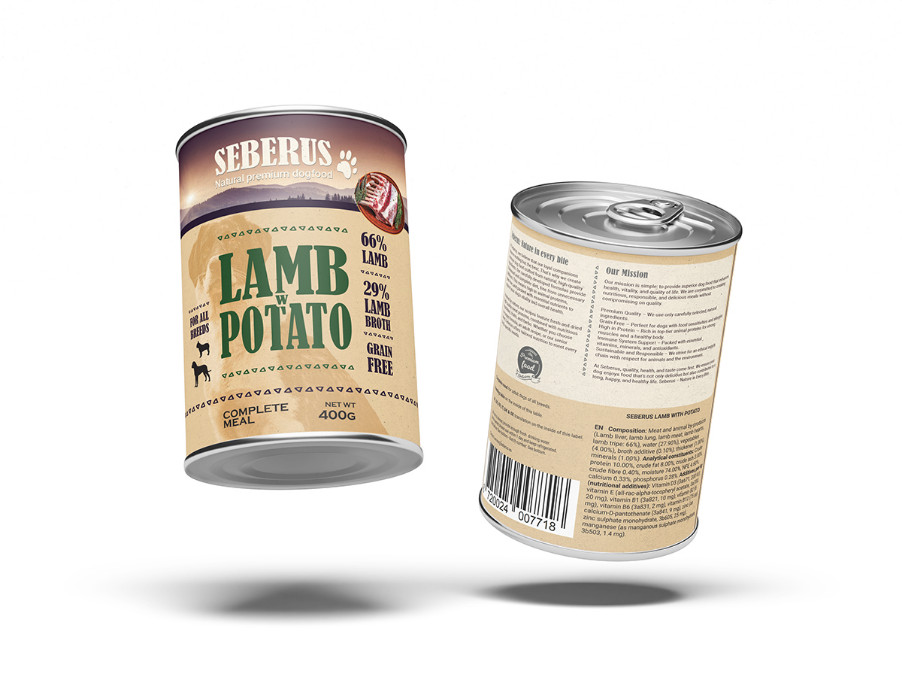 Seberus Lamb w/Potato graanvrij natvoer hond