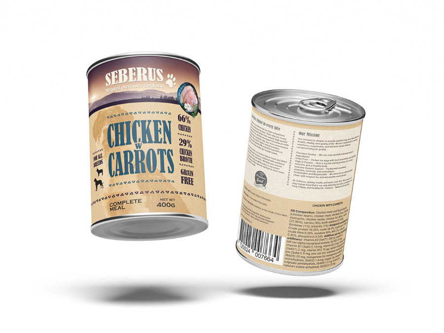 Seberus Chicken w/Carrots graanvrij natvoer hond
