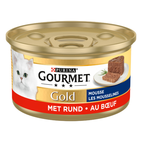 Gourmet Gourmet Gold Mousse met rund kattenvoer 1 tray (24 x 85 g)