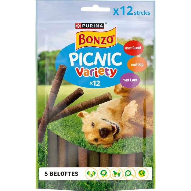 Purina Bonzo Picnic Variety hondensnacks (100 gr)