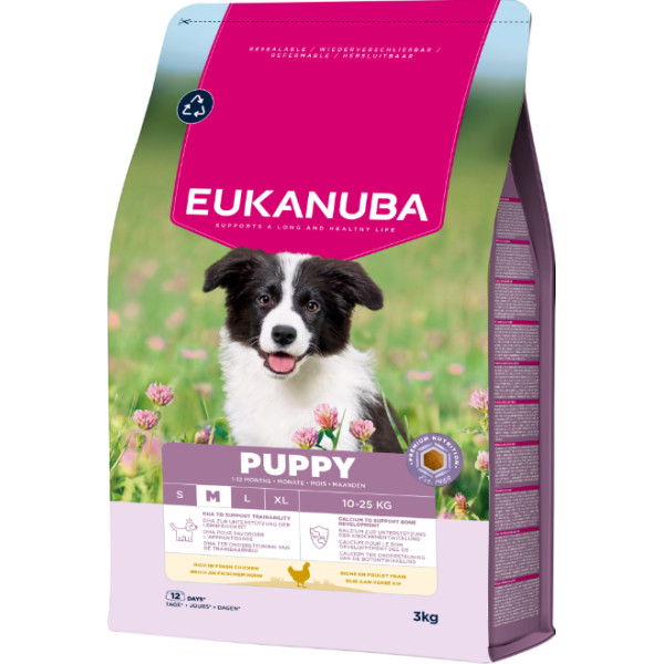 Eukanuba Eukanuba Puppy Medium kip hondenvoer 3 x 3 kg