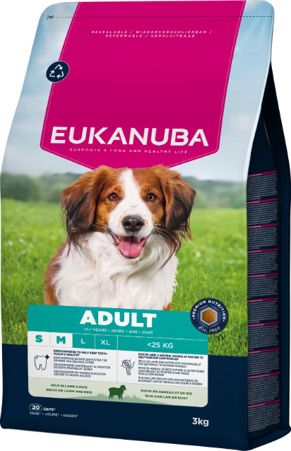 Eukanuba Adult Lam & Rijst Small/Medium Hondenvoer