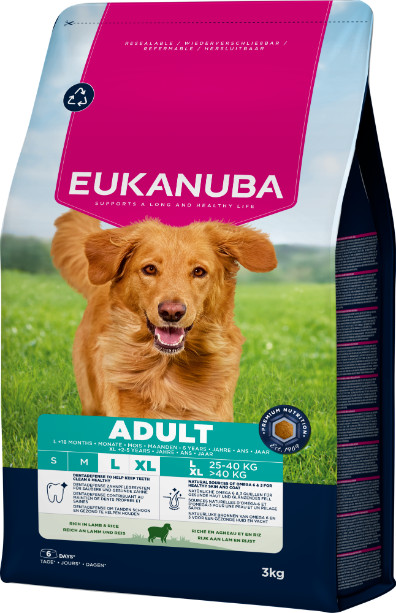 Eukanuba - Premium Nutrition - Droogvoer - 2x12kg - Lamsvlees En Rijst Voor Volwassen Honden Van Kleine En Middelgrote Rassen