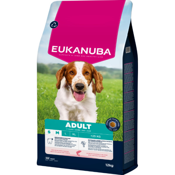 Eukanuba Eukanuba Adult Small Medium met zalm en gerst hondenvoer 12 kg