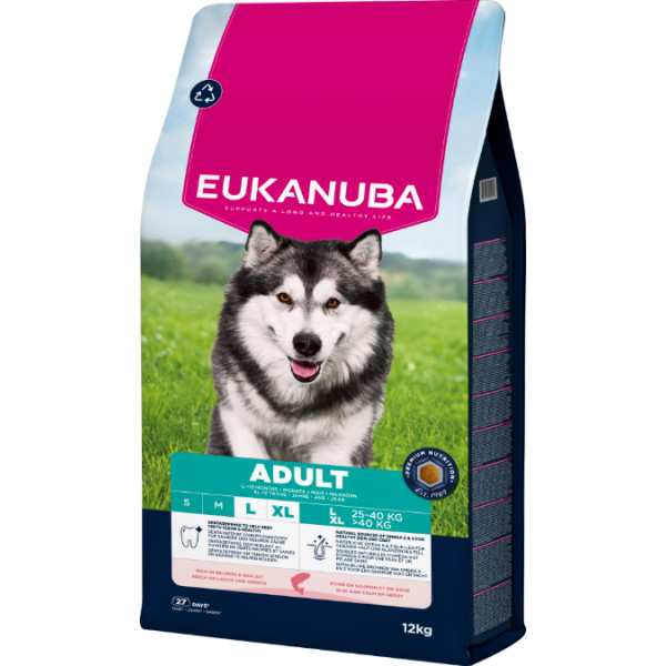 Eukanuba Eukanuba Adult Large met zalm en gerst hondenvoer 12 kg