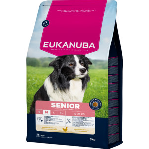 Eukanuba Senior Medium kip hondenvoer 2 x 3 kg