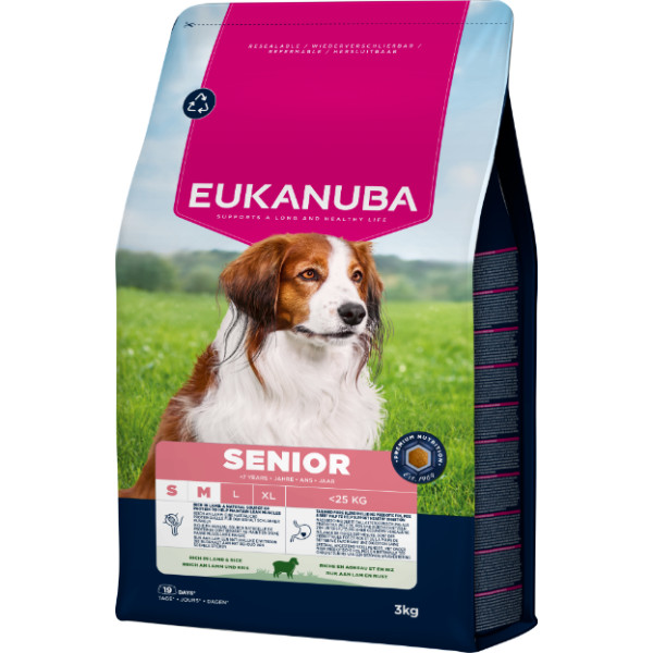 Eukanuba Eukanuba Senior Small Medium met lam en rijst hondenvoer 2 x 12 kg