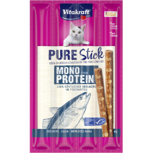 Vitakraft Pure Stick koolvis kattensnack (4 x 5 g) 10 verpakkingen afbeelding