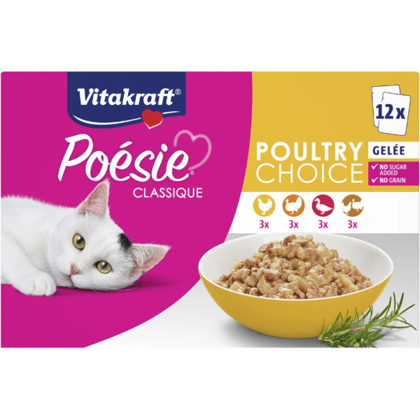 Vitakraft Vitakraft Poésie Classique Poultry Choice in gelei natvoer kat (12 x 85 g) 1 verpakking (12 x 85 g)