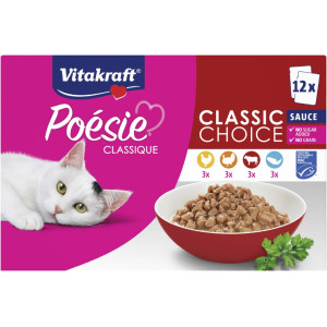Vitakraft Poésie Classique Classic Choice in saus natvoer kat (12 x 85 g) 5 verpakkingen (60 x 85 g) afbeelding
