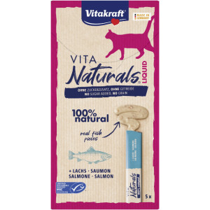Vitakraft Vita Naturals Liquid kattensnack met zalm (5 st.) 3 verpakkingen afbeelding