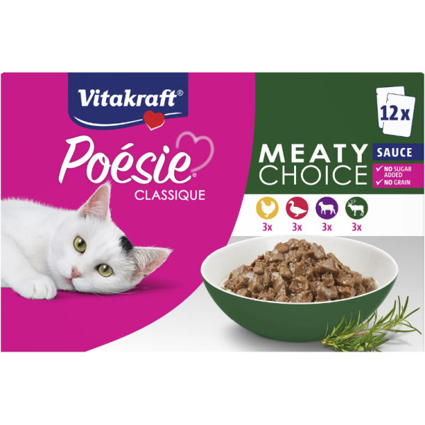 Vitakraft Vitakraft Poésie Classique Meaty Choice in saus natvoer kat (12 x 85 g) 1 verpakking (12 x 85 g)