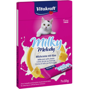 Vitakraft Milky Melody melkcrème met kaas kattensnack (7 x 10 g) 3 verpakkingen afbeelding