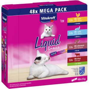 Vitakraft Liquid Snack Mega Pack kattensnack (48 st.) Per verpakking