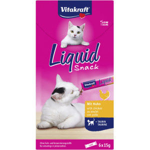 Vitakraft Liquid Snacks met kip kattensnack (6 x 15g) 3 verpakkingen afbeelding