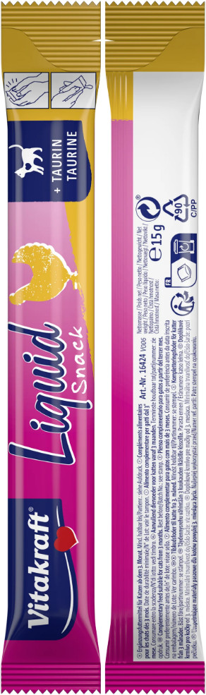 Vitakraft Liquid Snacks met kip kattensnack (6 x 15g)