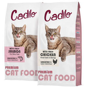 Cadilo Adult Grain Free probeerpakket (2 smaken) - premium kattenvoer 2 kg Fresh Chicken + 2 kg Fresh Salmon afbeelding