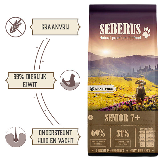 Seberus Senior 7+ hondenvoer 