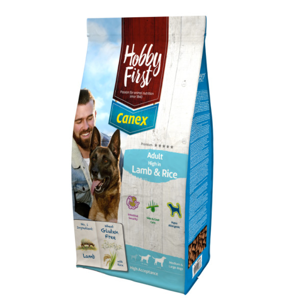 HobbyFirst Canex HobbyFirst Canex Adult met lam en rijst hondenvoer 12 kg