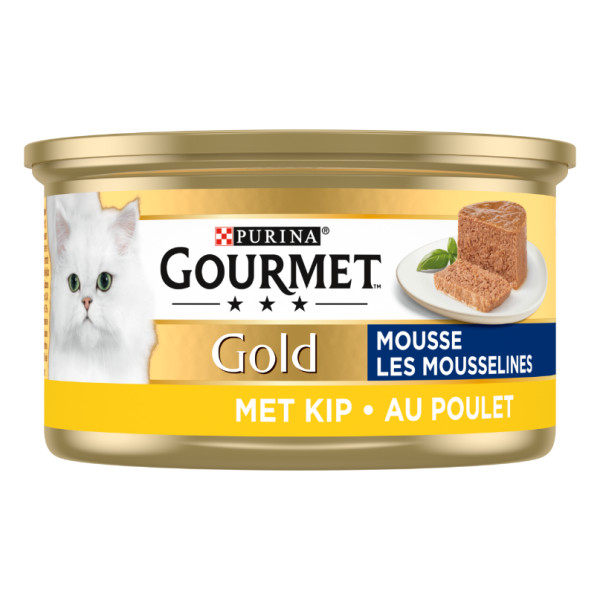 Gourmet Gourmet Gold Mousse met kip kattenvoer (blik 85 g) 1 tray (24 x 85 g)
