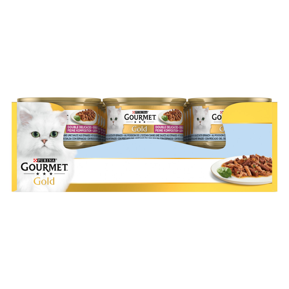 Gourmet Gold Luxe Mix met zeevis in saus kattenvoer