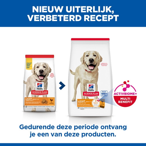 Hill's Adult Light Large Breed met kip hondenvoer