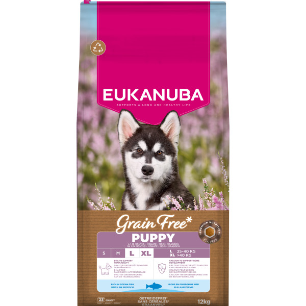 Eukanuba Eukanuba Puppy & Junior L/XL graanvrij zeevis hondenvoer 2 x 12 kg