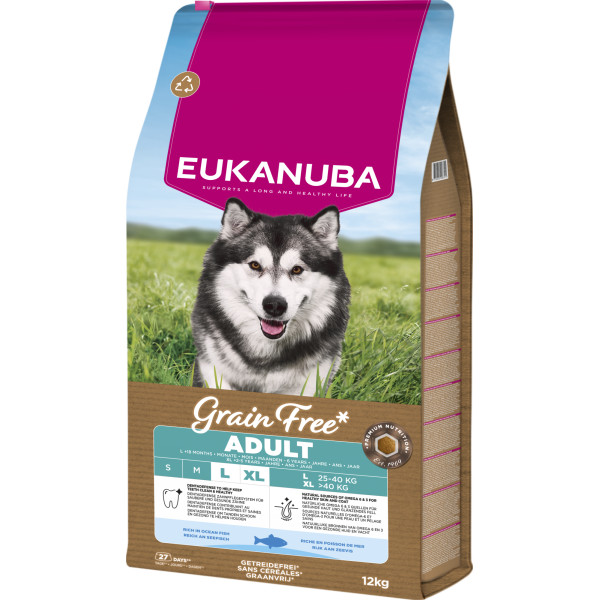 Eukanuba Eukanuba Adult L/XL graanvrij zeevis hondenvoer 12 kg