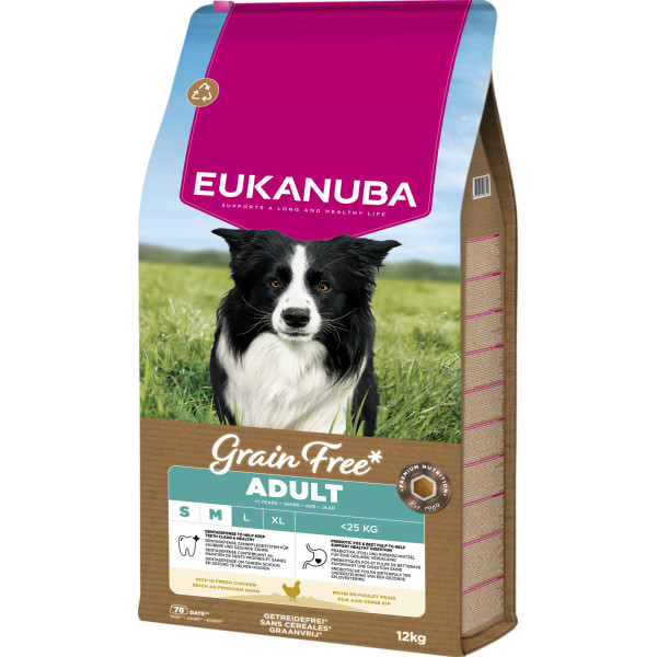 Eukanuba Eukanuba Adult Small & Medium kip graanvrij hondenvoer 12 kg