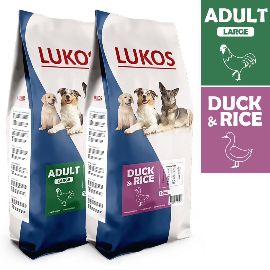 Lukos probeerpakket - met gevogelte en met eend - premium hondenvoer