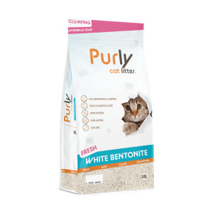Purly Clumping White bentoniet kattenbakvulling - Fresh 10 liter