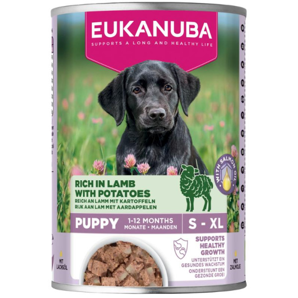 Eukanuba Eukanuba Puppy met lam en aardappel natvoer hond 1 tray (6 x 400 g)