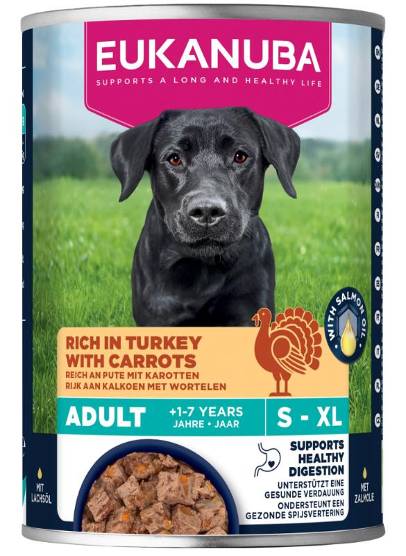 Eukanuba Adult met kalkoen en wortel natvoer hond