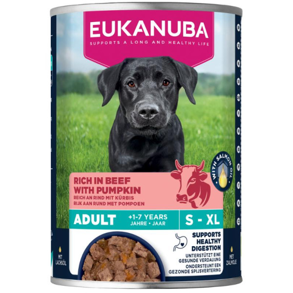 Eukanuba Eukanuba Adult met rund en pompoen natvoer hond 1 tray (6 x 400 g)