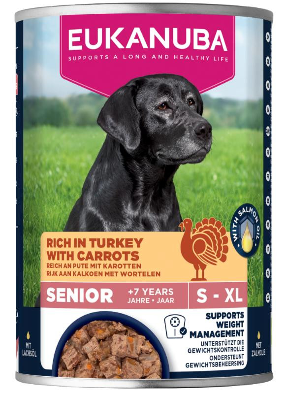Eukanuba Senior met kalkoen en wortel natvoer hond